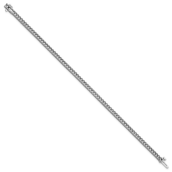14k White Gold Holds 4 carat 81-2.0mm Princess Diamond 4-prong 7 inch Tennis Bracelet Mounting