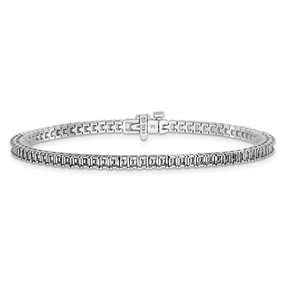 14k White Gold Holds 4 carat 81-2.0mm Princess Diamond 4-prong 7 inch Tennis Bracelet Mounting