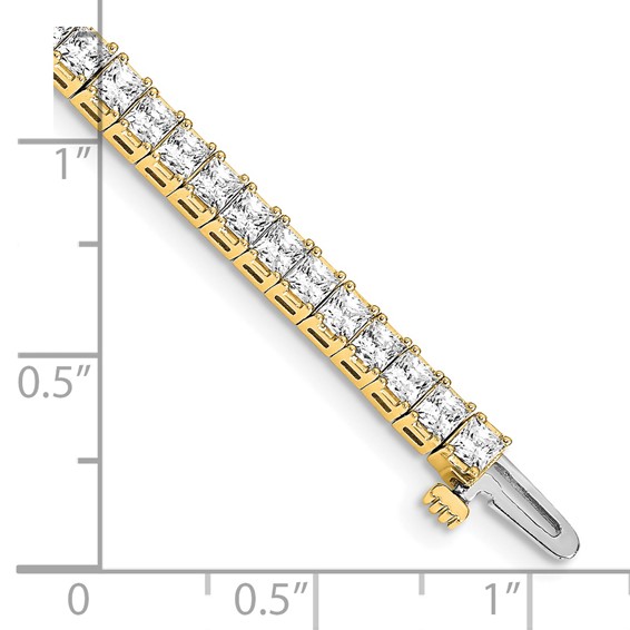 14k Holds 6.6 carat 66-2.5mm Princess Diamond 4-prong 7 inch Tennis Bracelet Mounting