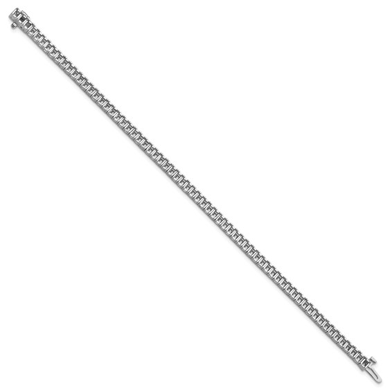 14k White Gold Holds 6.6 carat 66-2.5mm Princess Diamond 4-prong 7 inch Tennis Bracelet Mounting