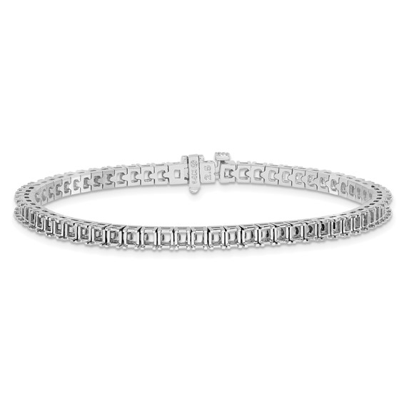 14k White Gold Holds 6.6 carat 66-2.5mm Princess Diamond 4-prong 7 inch Tennis Bracelet Mounting