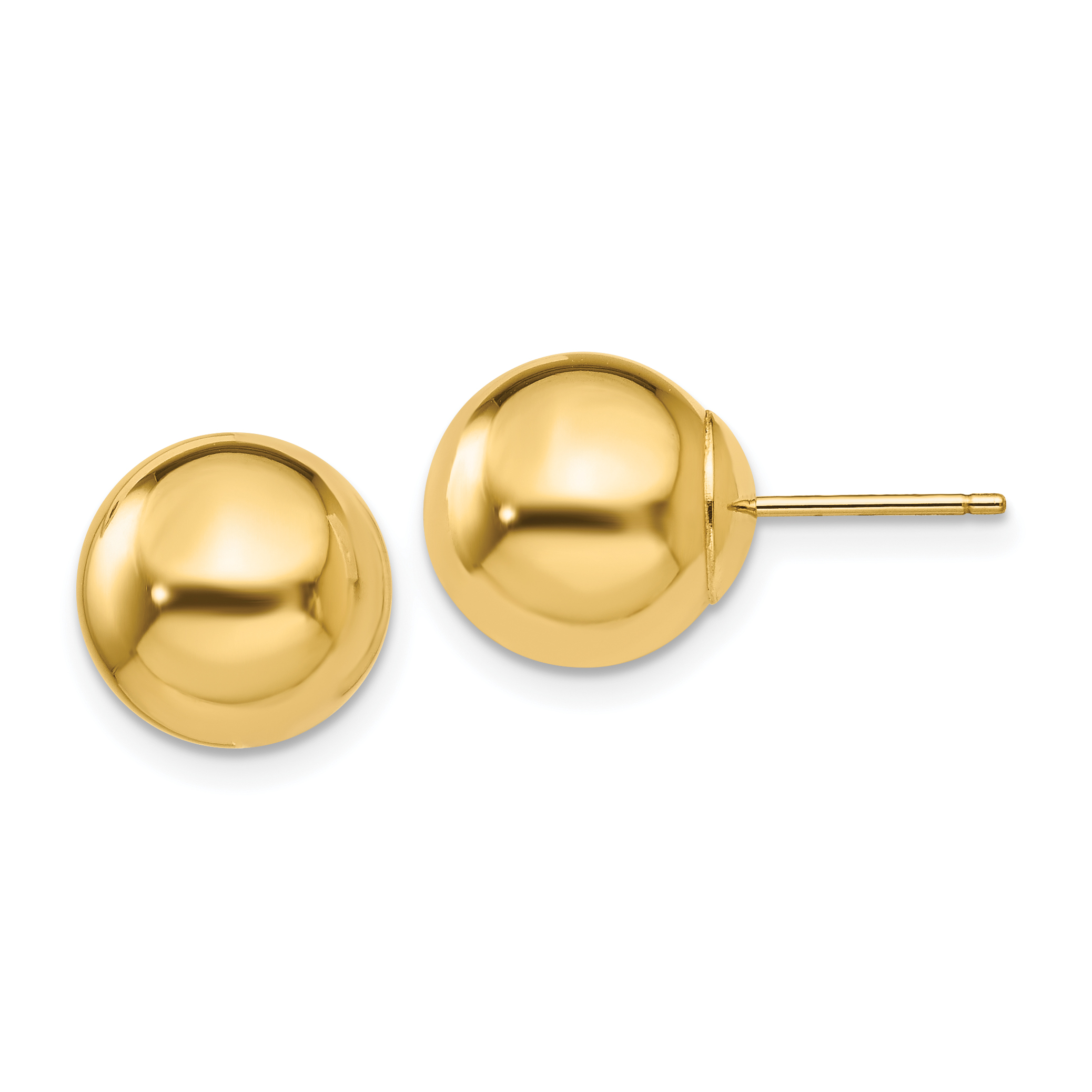 14k Polished 10mm Ball Post Earrings (X10MMG)