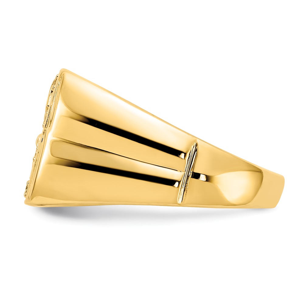 14k & Rhodium Men's .10ct Diamond Eagle Ring (X19)