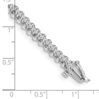 14K White Gold Complete 0.93 Carat Round Aaa Diamond Fancy Spiral Tennis Bracelet, 7" view 4