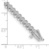 14K White Gold Complete 1.4 Carat Round a Diamond Fancy Spiral Tennis Bracelet, 7" view 4
