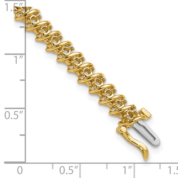 14k Holds 1.95 carat 50-2.1mm Round Diamond Fancy Spiral 7 inch Tennis Bracelet Mounting