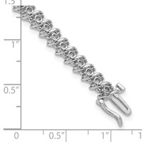 14K White Gold Holds 1.95 Carat 50-2.1mm Round Diamond Fancy Spiral Tennis Bracelet Mounting, 7" view 4