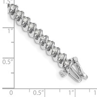 14K White Gold Complete 1.95 Carat Round AA Diamond Fancy Spiral Tennis Bracelet, 7" view 4