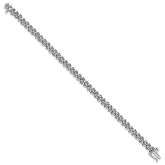 14k White Gold Holds 2.25 carat 43-2.4mm Round Diamond Fancy Spiral 7 inch Tennis Bracelet Mounting