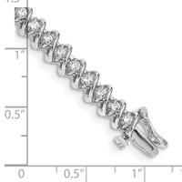 14K White Gold Complete 2.25 Carat Round AA Diamond Fancy Spiral Tennis Bracelet, 7" view 4