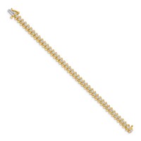 14K Yellow Gold Complete 3.31 Carat Round Aaa Diamond Fancy Spiral Tennis Bracelet, 7" view 2