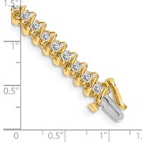 14K Yellow Gold Complete 3.31 Carat Round Aaa Diamond Fancy Spiral Tennis Bracelet, 7" view 4