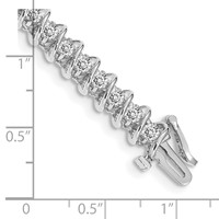 14K White Gold Complete 3.31 Carat Round VS Diamond Fancy Spiral Tennis Bracelet, 7" view 4