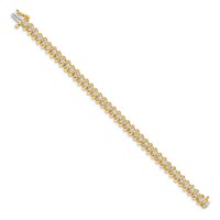 14K Yellow Gold Complete 3.72 Carat Round Aaa Diamond Fancy Spiral Tennis Bracelet, 7" view 2