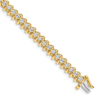 14k Holds 3.72 carat 40-2.9mm Round Diamond Fancy Spiral 7 inch Tennis Bracelet Mounting