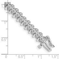 14K White Gold Complete 3.72 Carat Round VS Diamond Fancy Spiral Tennis Bracelet, 7" view 4
