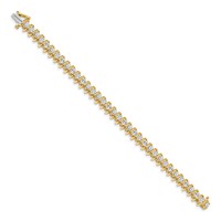 14K Yellow Gold Complete 5 Carat Round Aaa Diamond Fancy Spiral Tennis Bracelet, 7" view 2