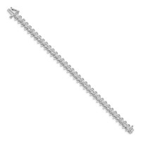 14K White Gold Complete 5 Carat Round VS Diamond Fancy Spiral 7 Inch Tennis Bracelet view 2