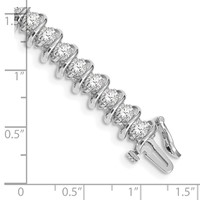 14K White Gold Complete 5 Carat Round VS Diamond Fancy Spiral 7 Inch Tennis Bracelet view 4
