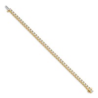 14K Yellow Gold Complete 6.6 Carat Round Aaa Diamond 4-prong Tennis Bracelet, 7" view 2