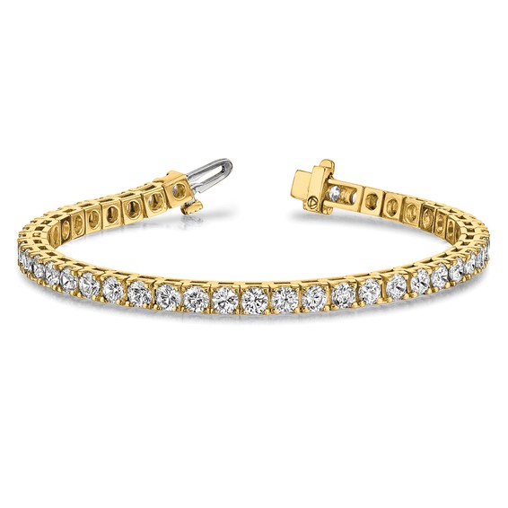 14k Holds 6.6 carat 44-3.4mm Round Diamond 4-prong 7 inch Tennis Bracelet Mounting