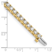 14K Yellow Gold Complete 6.6 Carat Round Aaa Diamond 4-prong Tennis Bracelet, 7" view 4