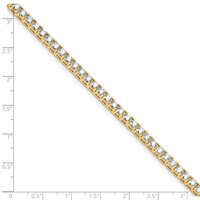 14K 7.00ctw Yellow Gold Colorless Moissanite 4 Prong Tennis Bracelet view 5