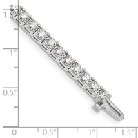 14K White Gold Complete 6.6 Carat Round a Diamond 4-prong Tennis Bracelet, 7" view 4