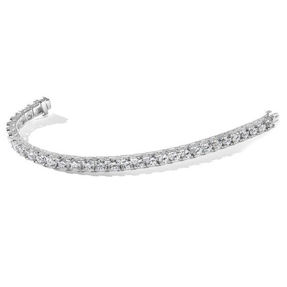 14k White Gold Holds 6.6 carat 44-3.4mm Round Diamond 4-prong 7 inch Tennis Bracelet Mounting