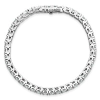 14K 7.00ctw White Gold Colorless Moissanite 4 Prong Tennis Bracelet view 4