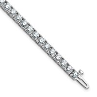 14K 7.00ctw White Gold Colorless Moissanite 4 Prong Tennis Bracelet view 1