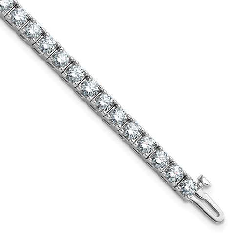 14K 7.00ctw White Gold Colorless Moissanite 4 Prong Tennis Bracelet