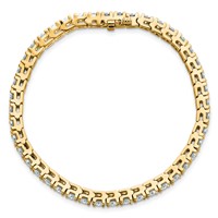 14K 7.00ctw Yellow Gold Near Colorless Moissanite 4 Prong Tennis Bracelet view 4
