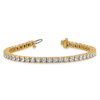 14K 7.00ctw Yellow Gold Near Colorless Moissanite 4 Prong Tennis Bracelet view 5