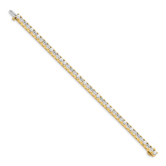 14k Holds 7.5 carat 42-3.6mm Round Diamond 4-prong 7 inch Tennis Bracelet Mounting