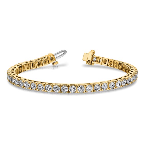 14k Holds 7.5 carat 42-3.6mm Round Diamond 4-prong 7 inch Tennis Bracelet Mounting