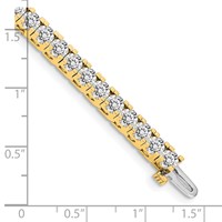 14K Yellow Gold Complete 7.5 Carat Round AA Diamond 4-prong Tennis Bracelet, 7" view 4
