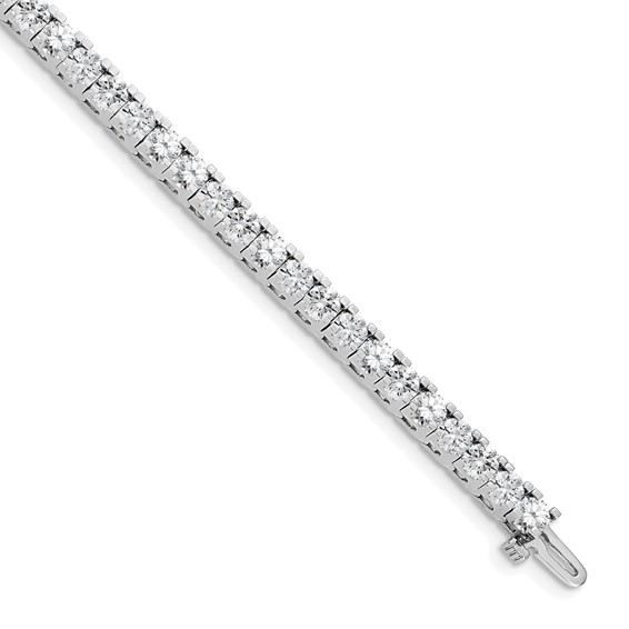 14k White Gold Holds 7.5 carat 42-3.6mm Round Diamond 4-prong 7 inch Tennis Bracelet Mounting