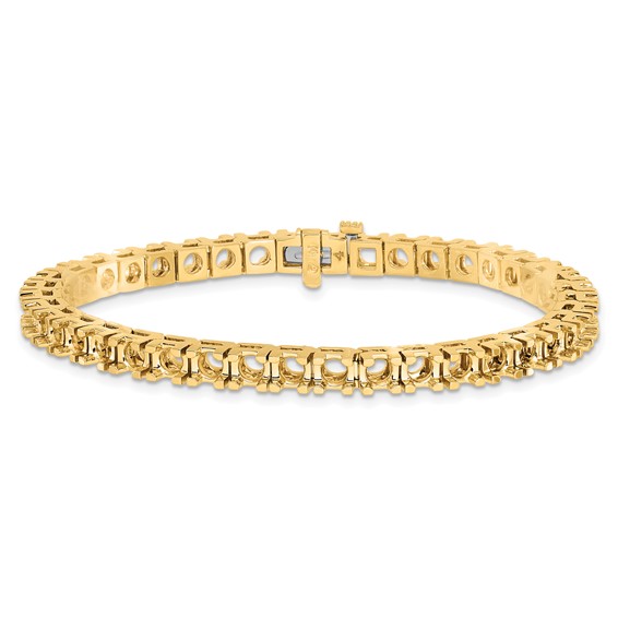 14k Holds 10.8 carat 10-4.1mm Round Diamond 4-prong 7 inch Tennis Bracelet Mounting
