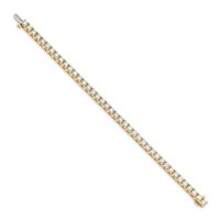 14K Yellow Gold Complete 10.8 Carat Round a Diamond 4-prong Tennis Bracelet, 7" view 2