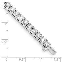 14K White Gold Complete 10.8 Carat Round Aaa Diamond 4-prong Tennis Bracelet, 7" view 4