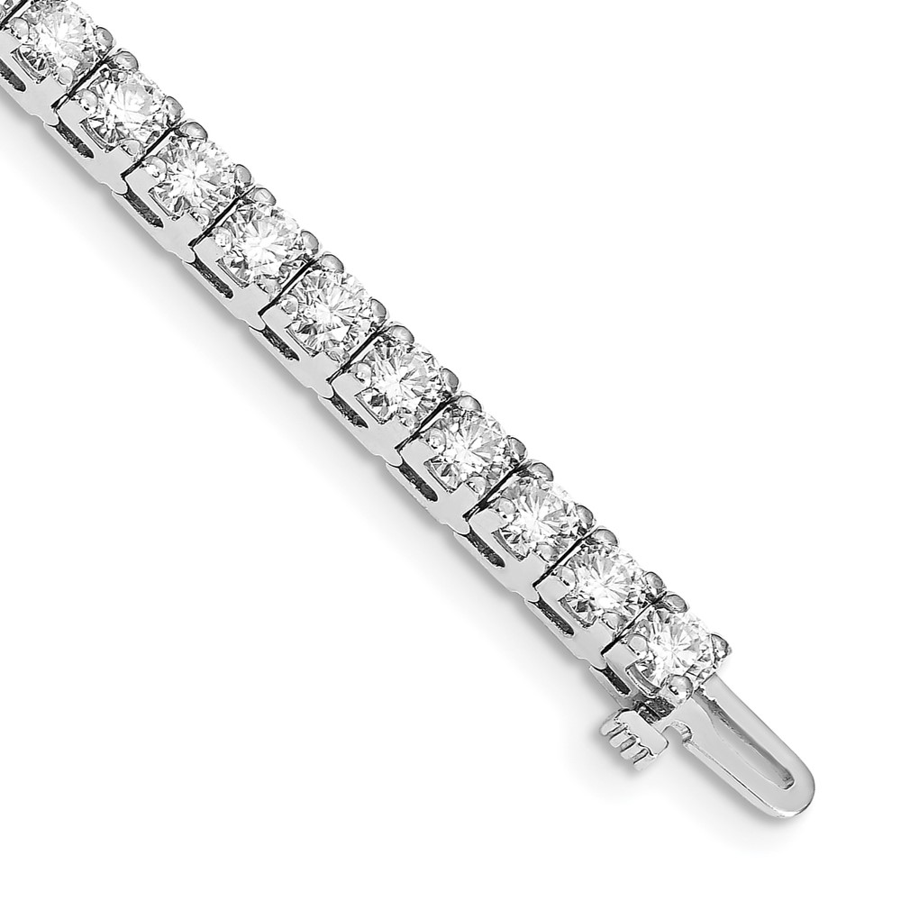 14K White Gold Complete 10.8 Carat Round Aaa Diamond 4-prong Tennis Bracelet, 7"