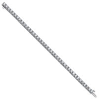 14K 9.00ctw White Gold Near Colorless Moissanite 4 Prong Tennis Bracelet view 2
