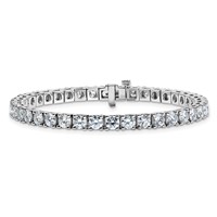 14K 9.00ctw White Gold Near Colorless Moissanite 4 Prong Tennis Bracelet view 3