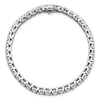 14K 9.00ctw White Gold Near Colorless Moissanite 4 Prong Tennis Bracelet view 4