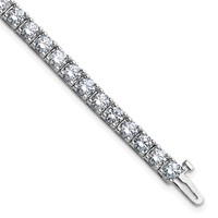 14K 9.00ctw White Gold Near Colorless Moissanite 4 Prong Tennis Bracelet view 1