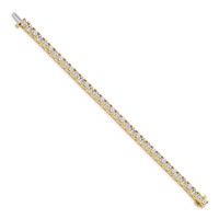 14K Yellow Gold Complete 12.5 Carat Round AA Diamond 4-prong Tennis Bracelet, 7" view 2