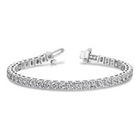 14K White Gold Complete 12.5 Carat Round VS Diamond 4-prong Tennis Bracelet, 7" view 5