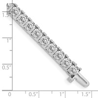 14K White Gold Complete 12.5 Carat Round VS Diamond 4-prong Tennis Bracelet, 7" view 4
