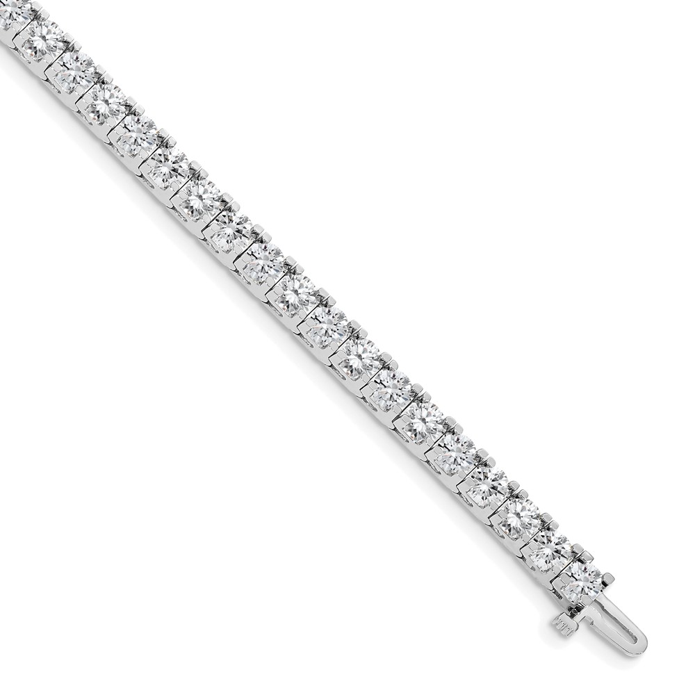 14K White Gold Complete 12.5 Carat Round VS Diamond 4-prong Tennis Bracelet, 7"